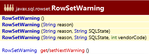 javax.sql.rowset.RowSetWarning