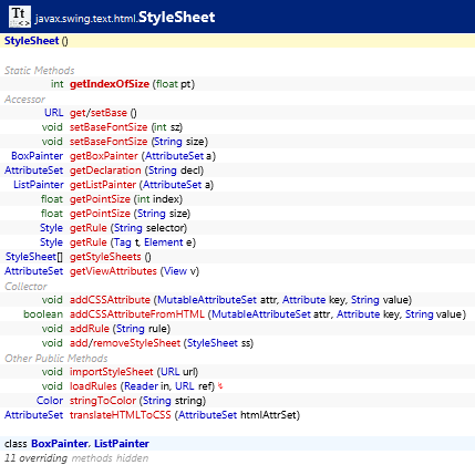 javax.swing.text.html.StyleSheet